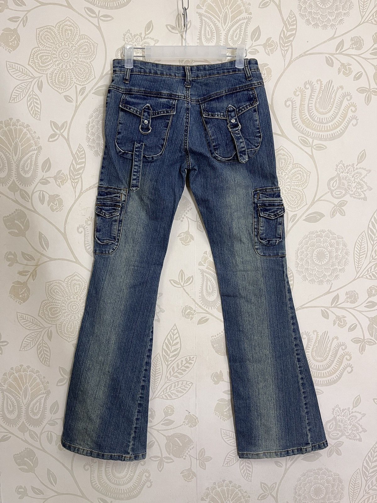 Indigo × Japanese Brand Flare Seditionaries Denim 6 Pockets Cargo Flares Size US 27 - 2 Thumbnail