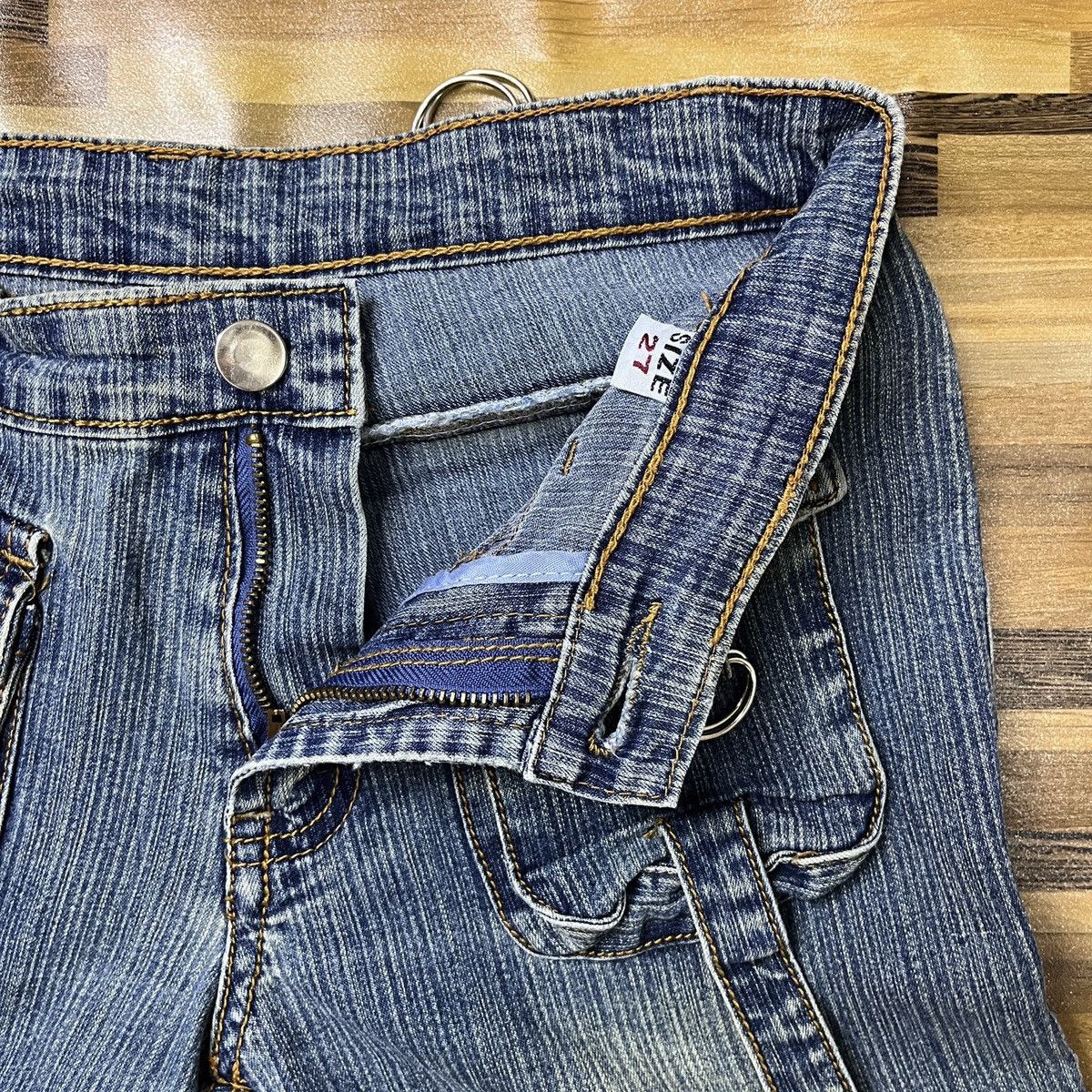 Indigo × Japanese Brand Flare Seditionaries Denim 6 Pockets Cargo Flares Size US 27 - 6 Thumbnail