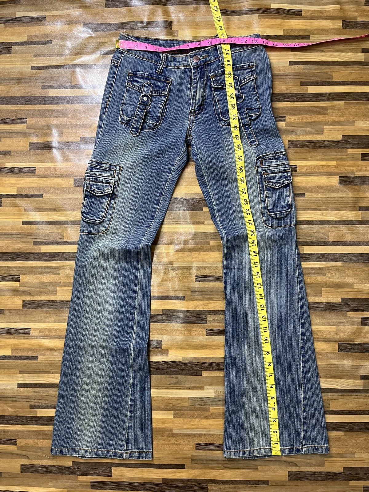 Indigo × Japanese Brand Flare Seditionaries Denim 6 Pockets Cargo Flares Size US 27 - 4 Thumbnail