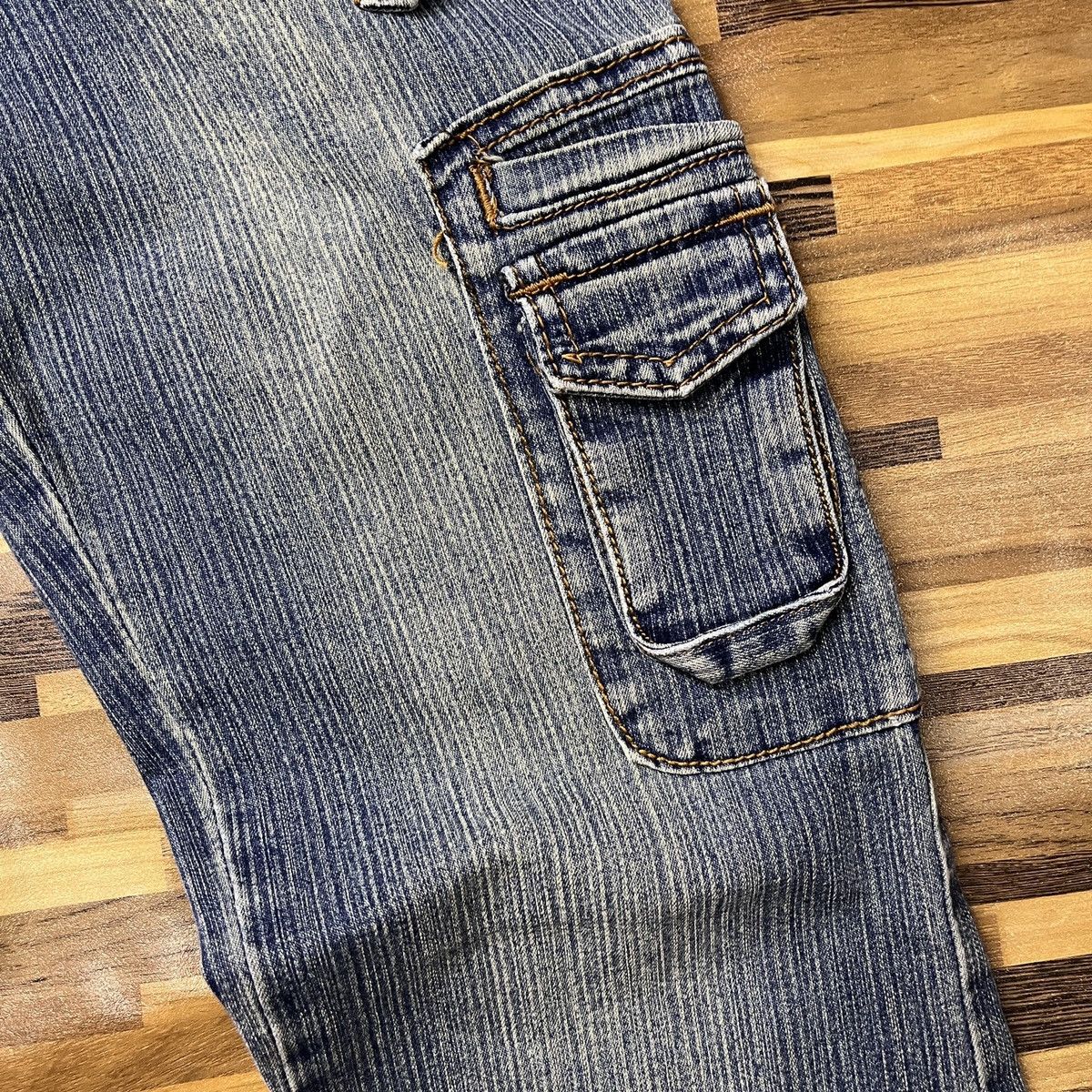 Indigo × Japanese Brand Flare Seditionaries Denim 6 Pockets Cargo Flares Size US 27 - 12 Thumbnail