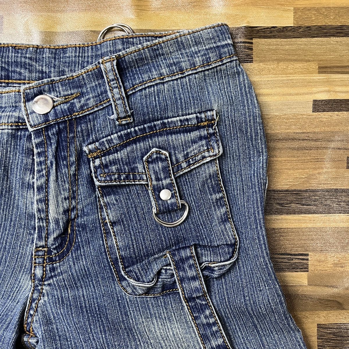 Indigo × Japanese Brand Flare Seditionaries Denim 6 Pockets Cargo Flares Size US 27 - 10 Thumbnail