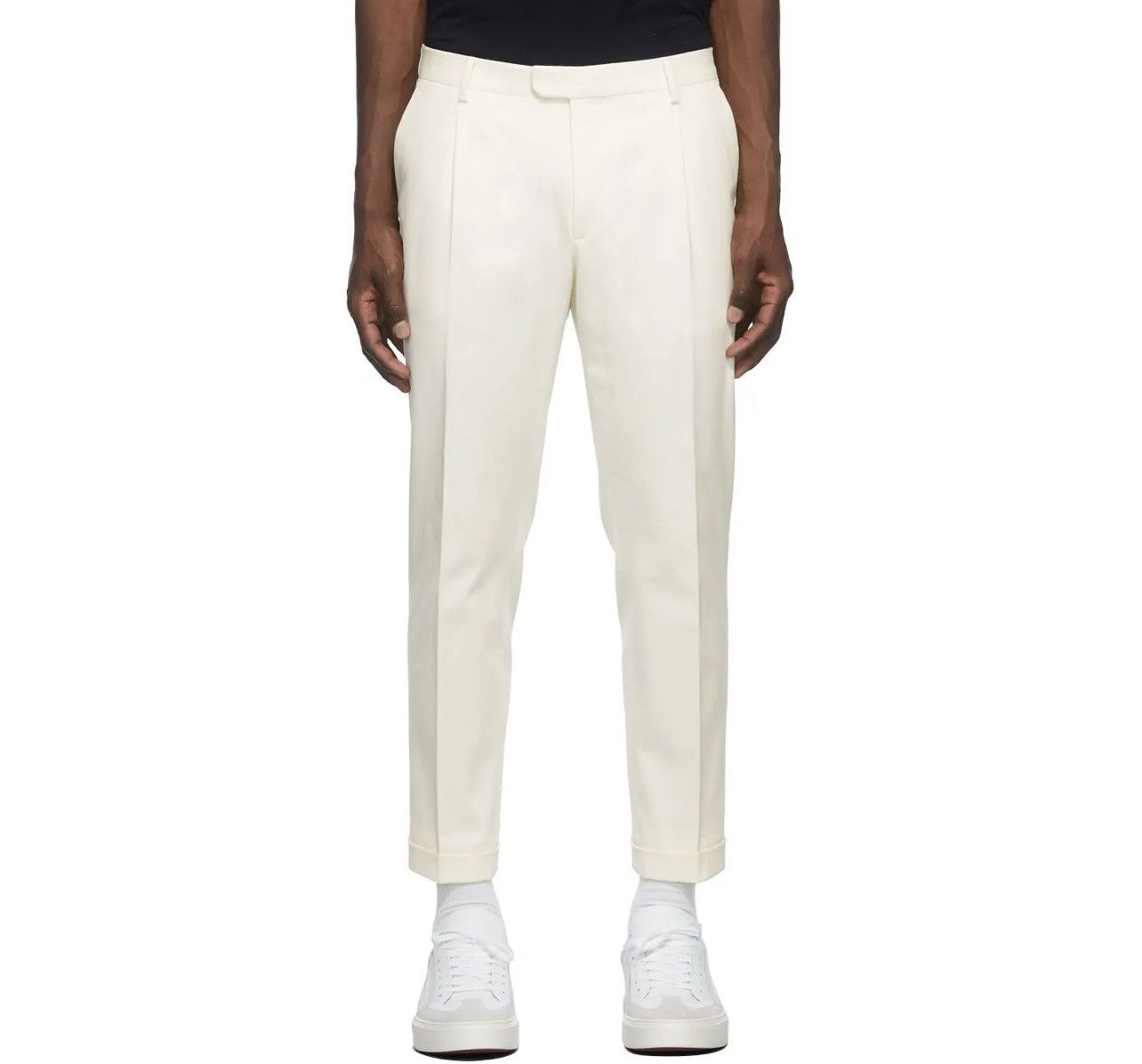 image of Z Zegna Off-White Wool Pleated Trousers in Off White, Men's (Size 30)