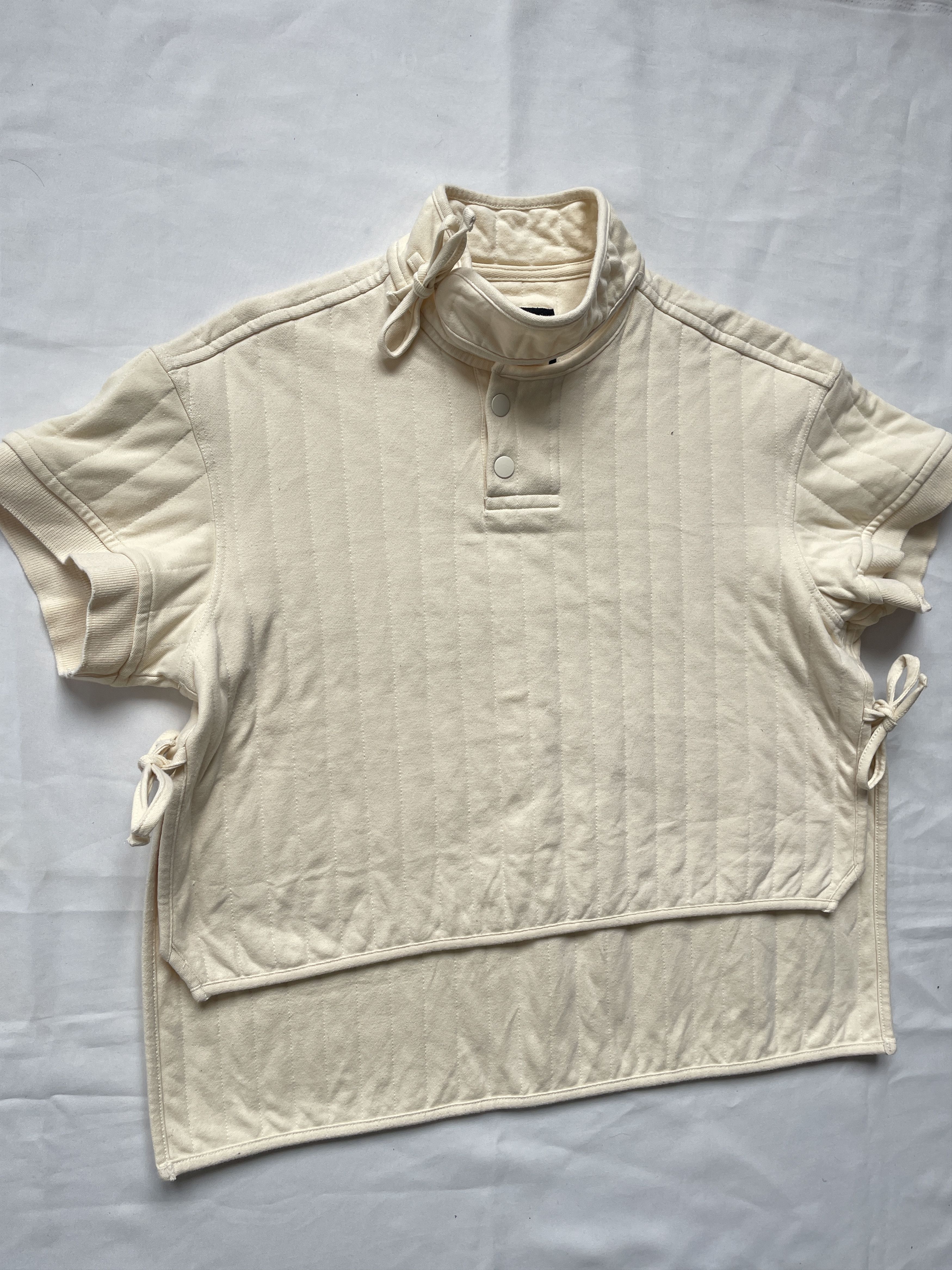 Craig Green Craig Green X Björn Borg Womens Cream Quilted Polo Shirt Size L / US 10 / IT 46 - 4 Thumbnail