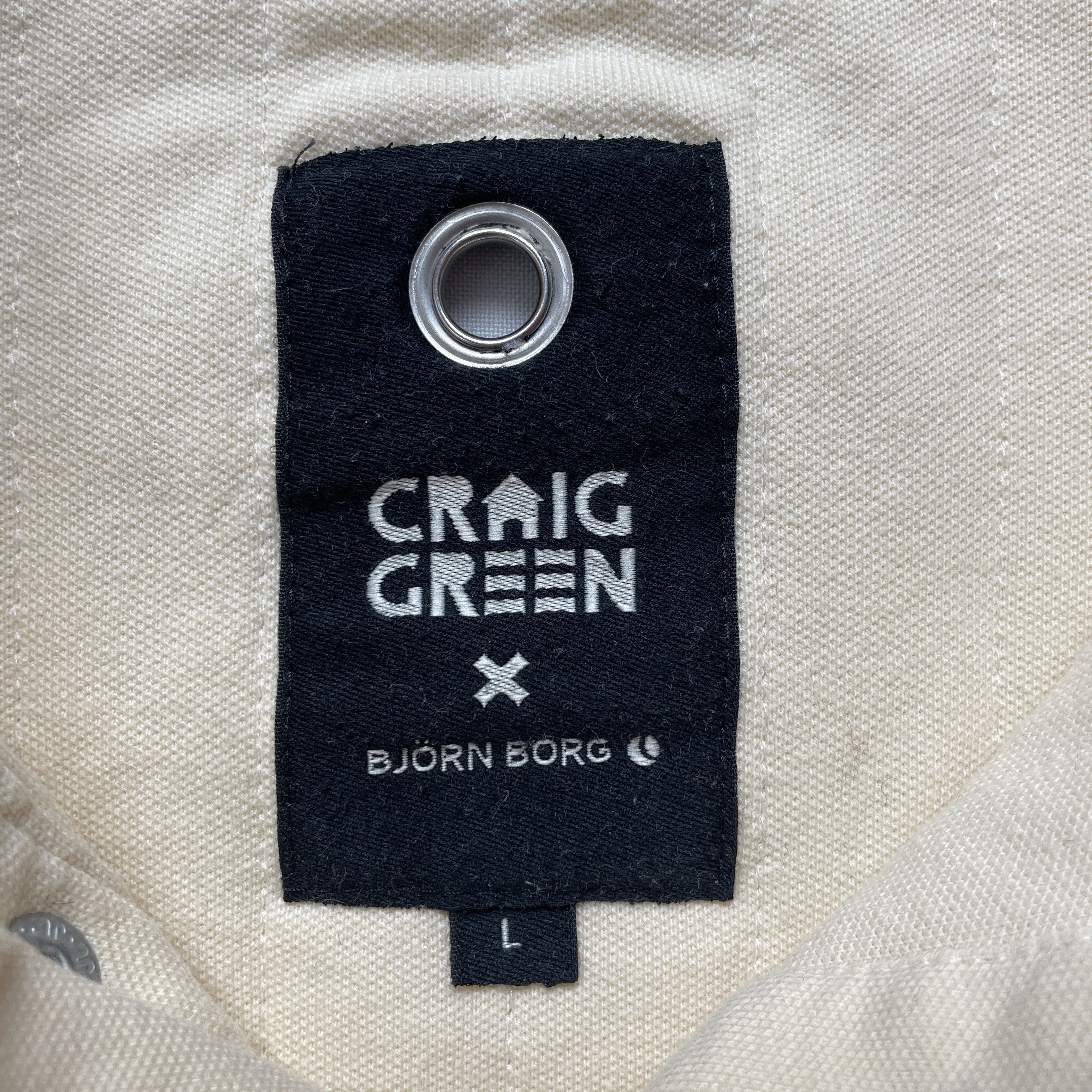 Craig Green Craig Green X Björn Borg Womens Cream Quilted Polo Shirt Size L / US 10 / IT 46 - 12 Thumbnail