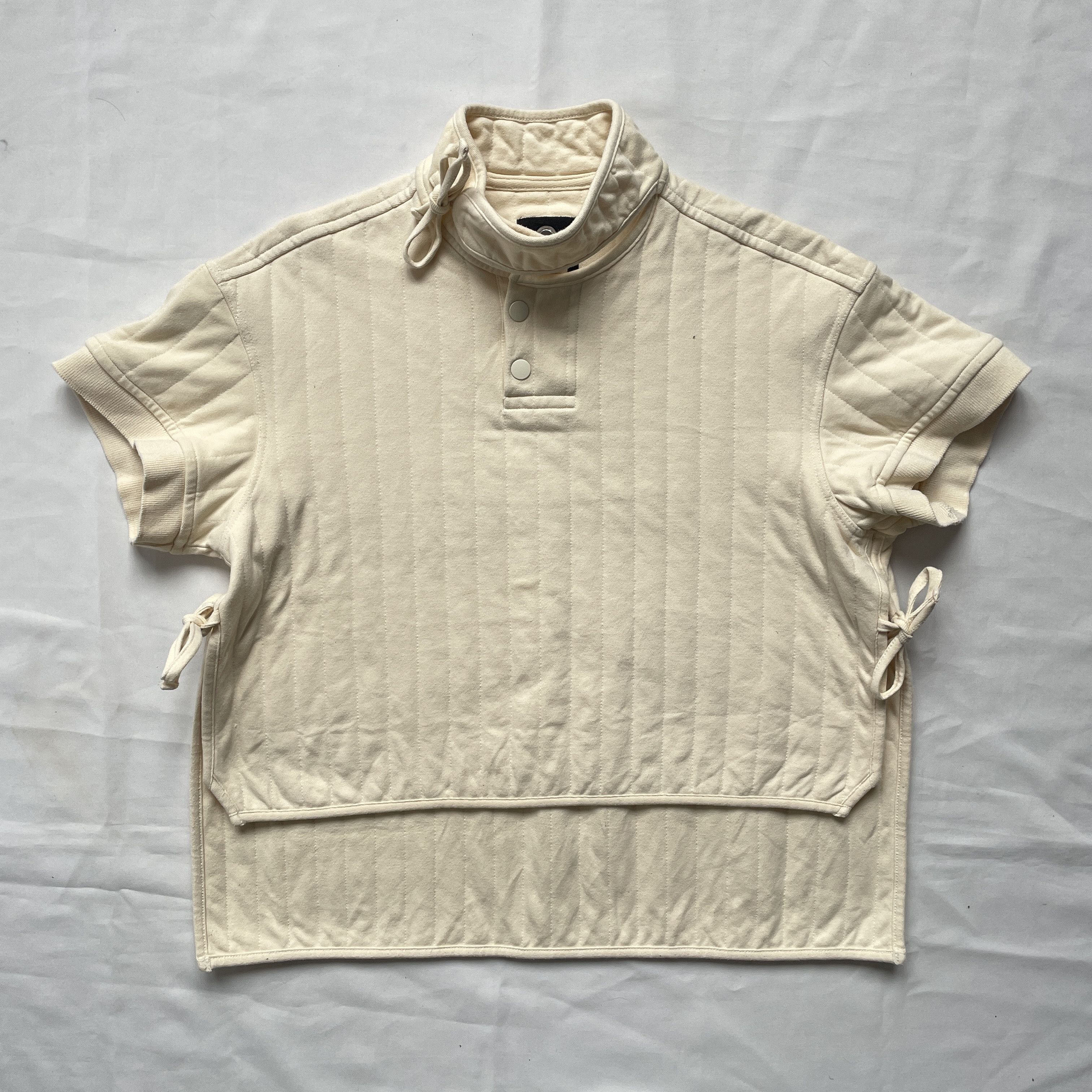 Craig Green Craig Green X Björn Borg Womens Cream Quilted Polo Shirt Size L / US 10 / IT 46 - 2 Thumbnail