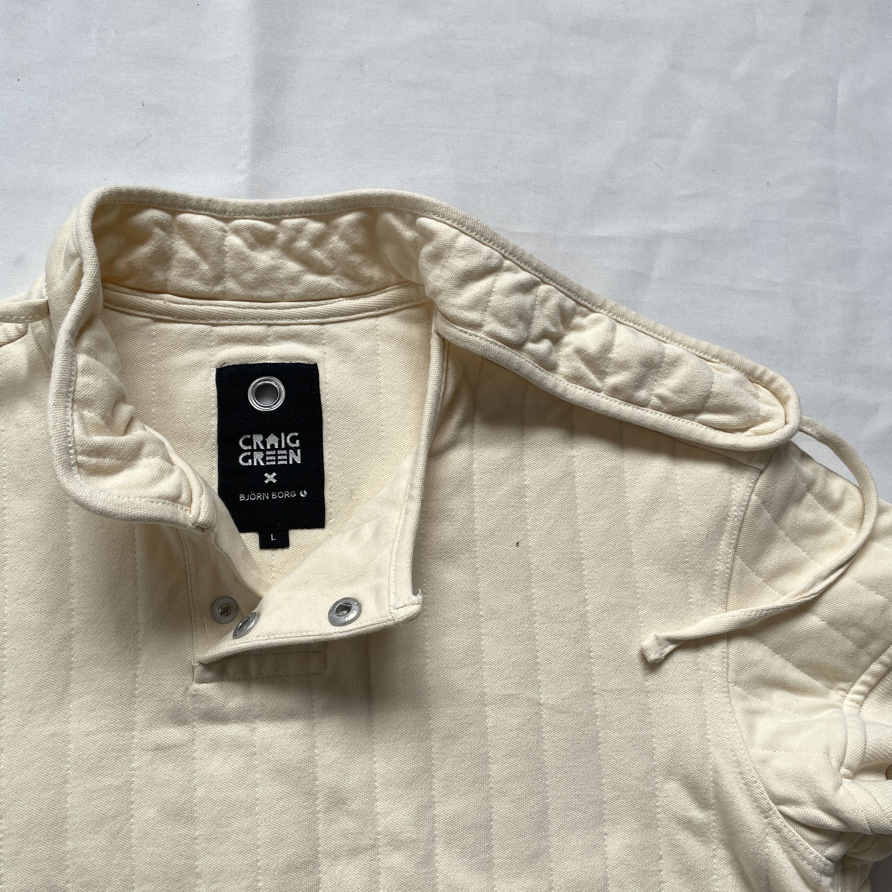 Craig Green Craig Green X Björn Borg Womens Cream Quilted Polo Shirt Size L / US 10 / IT 46 - 7 Thumbnail