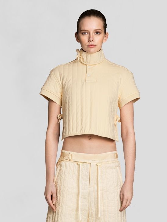Craig Green Craig Green X Björn Borg Womens Cream Quilted Polo Shirt Size L / US 10 / IT 46 - 1 Thumbnail