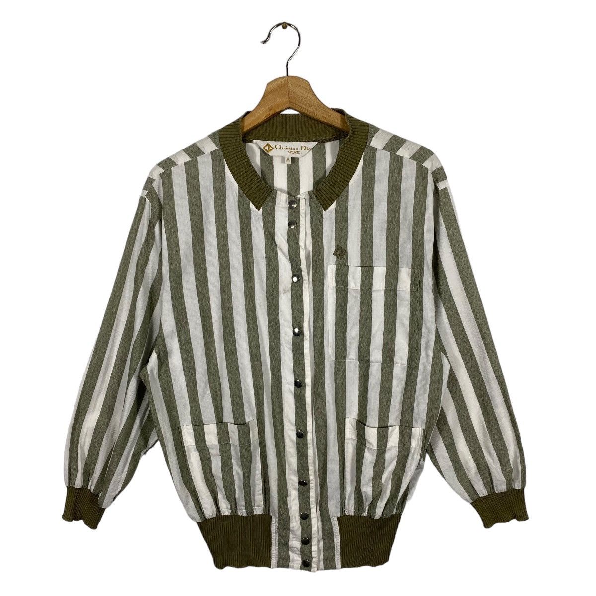 Vintage 80s Christian Dior Sports Strip Light Jacket Button