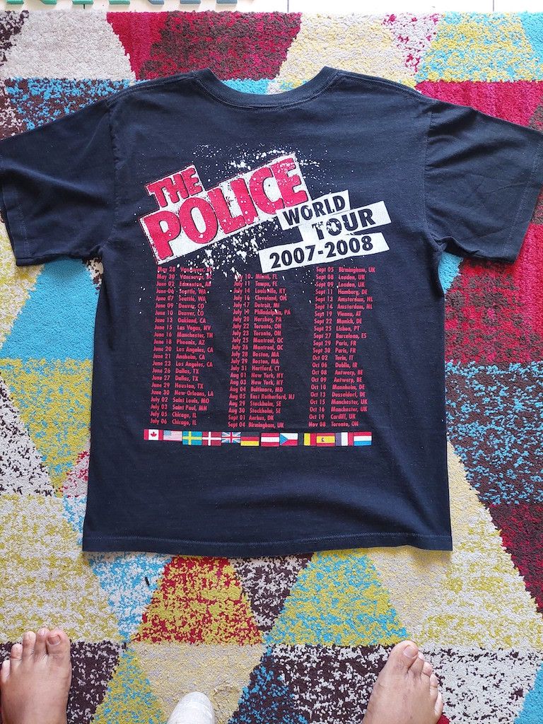 Band Tees VINTAGE THE POLICE TSHIRT WORLD CONCERT TOUR 2007 - 2008 Size US M / EU 48-50 / 2 - 10 Thumbnail