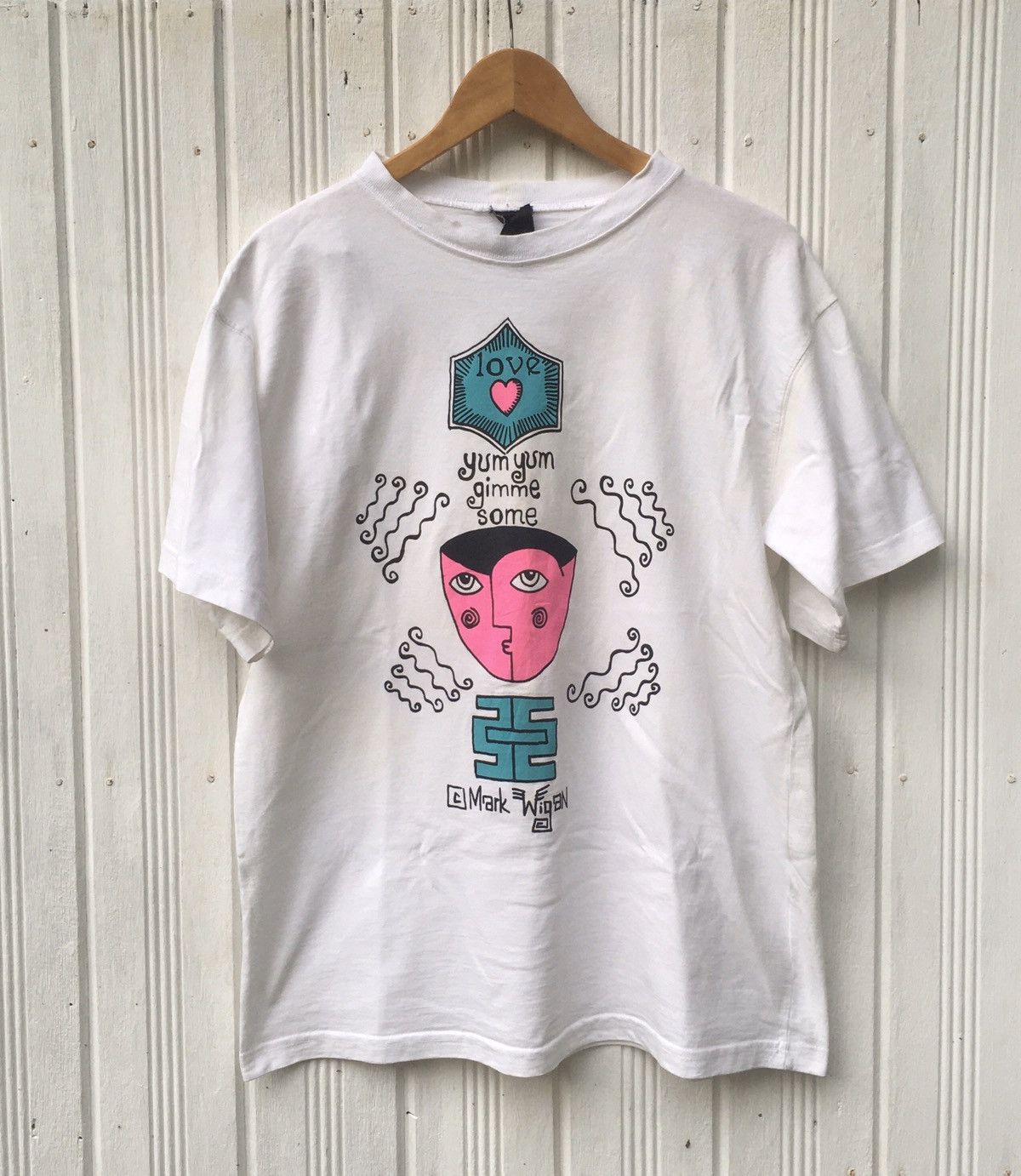 Vintage Vintage Mark Wigan Britain Graphic Artists Tees Shirt Size US L / EU 52-54 / 3 - 1 Thumbnail