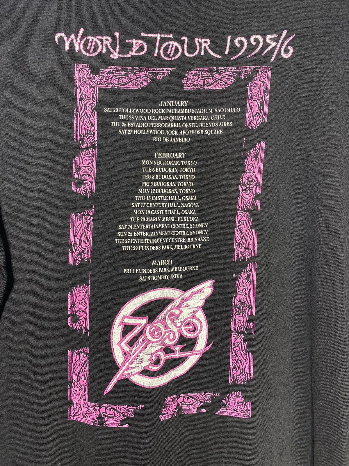 Band Tees VINTAGE jimmy page \ ROBERT PLANT TOUR 1995 Size US L / EU 52-54 / 3 - 9 Thumbnail