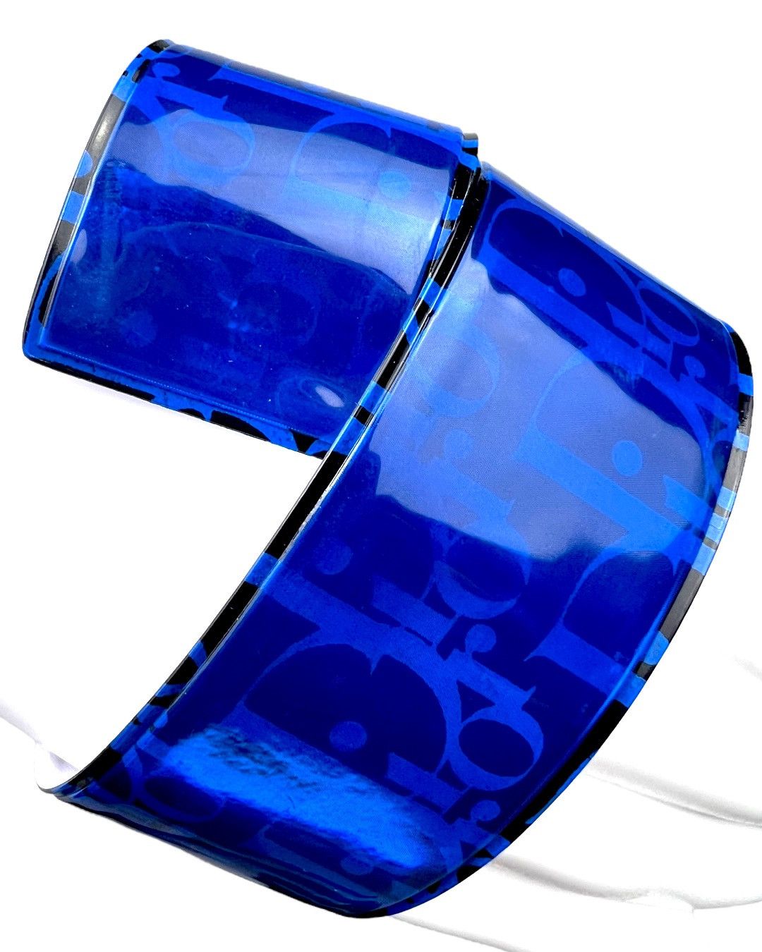 Christian Dior 2001 Holographic Oblique Monogram Slap Cuff