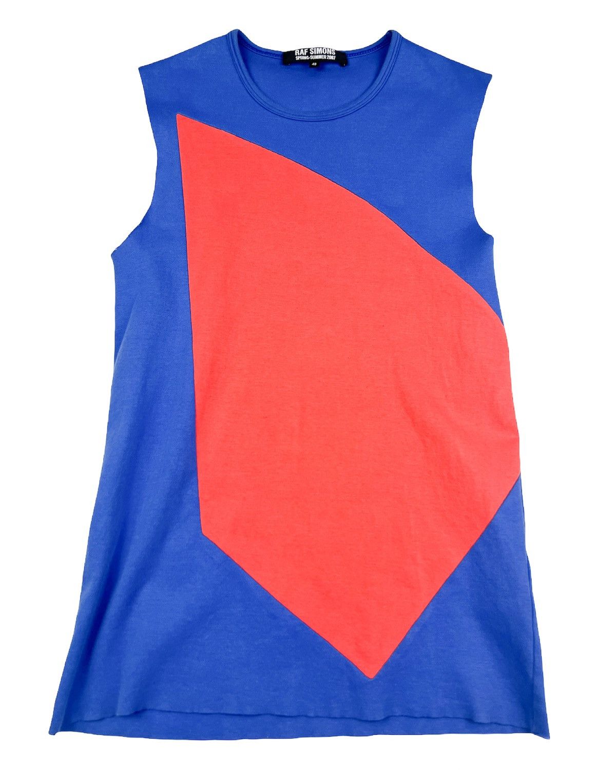 image of Raf Simons Colorblock Sleeveless Top in Blue/Orange, Men's (Size Small)