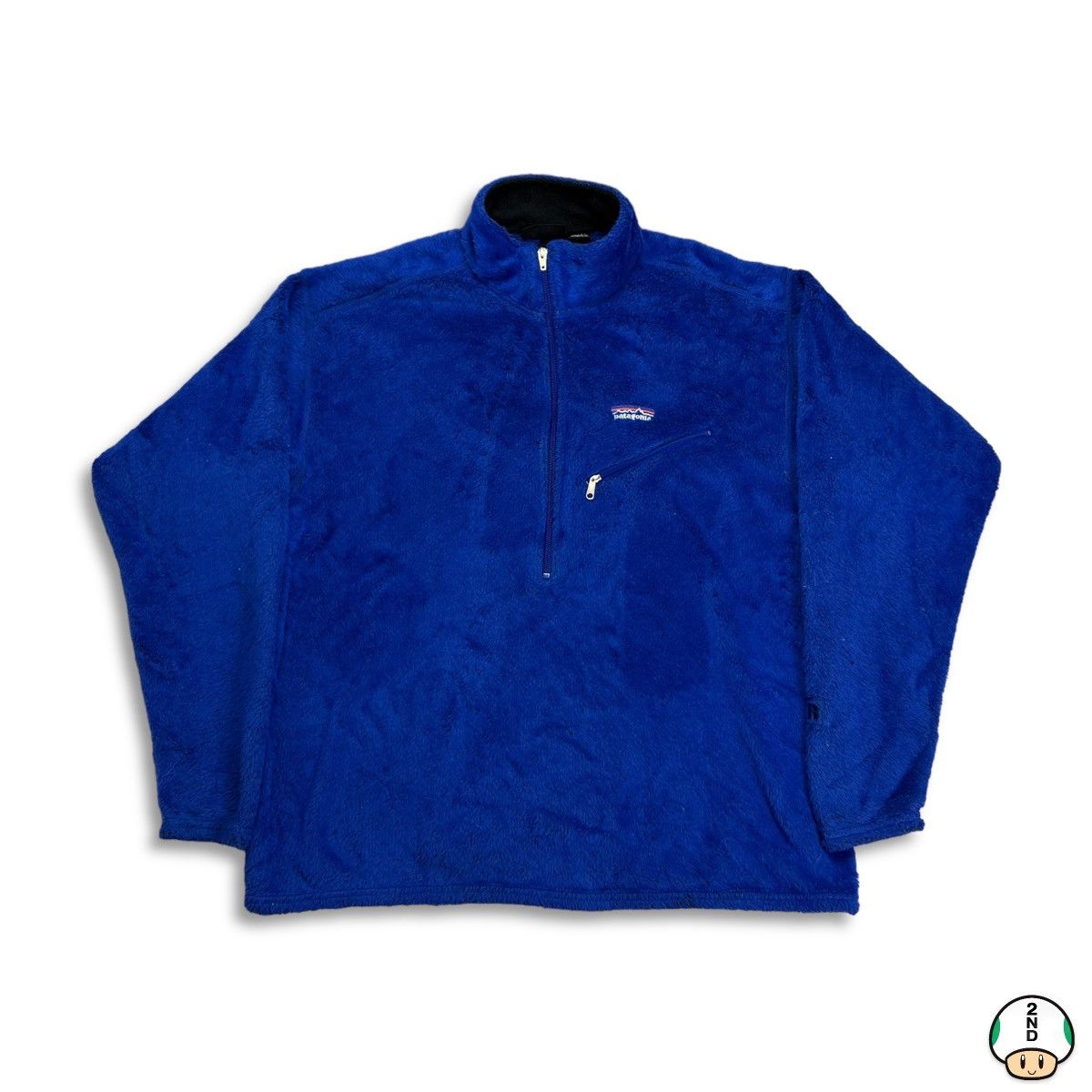 image of Vintage 90's Patagonia Polartec Quarter Zip Fleece in Blue, Men's (Size Large)