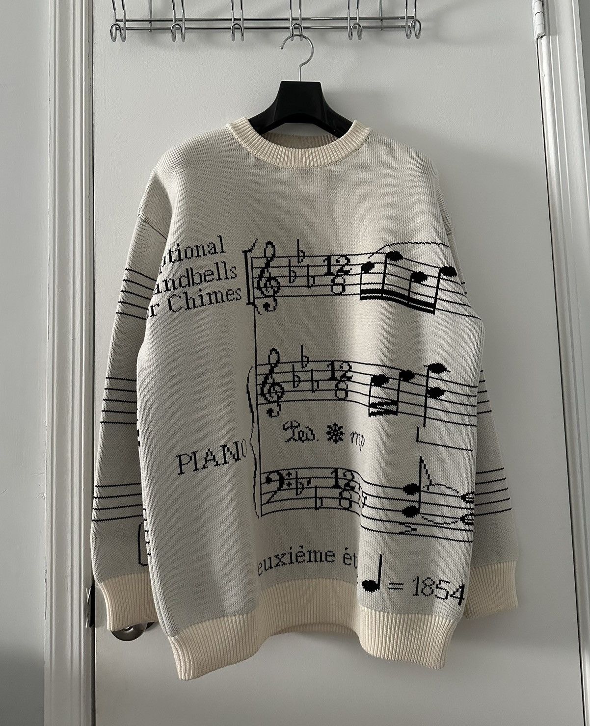 FW19 Louis Vuitton 'Sound Design' Partition Intarsia Music Sweater