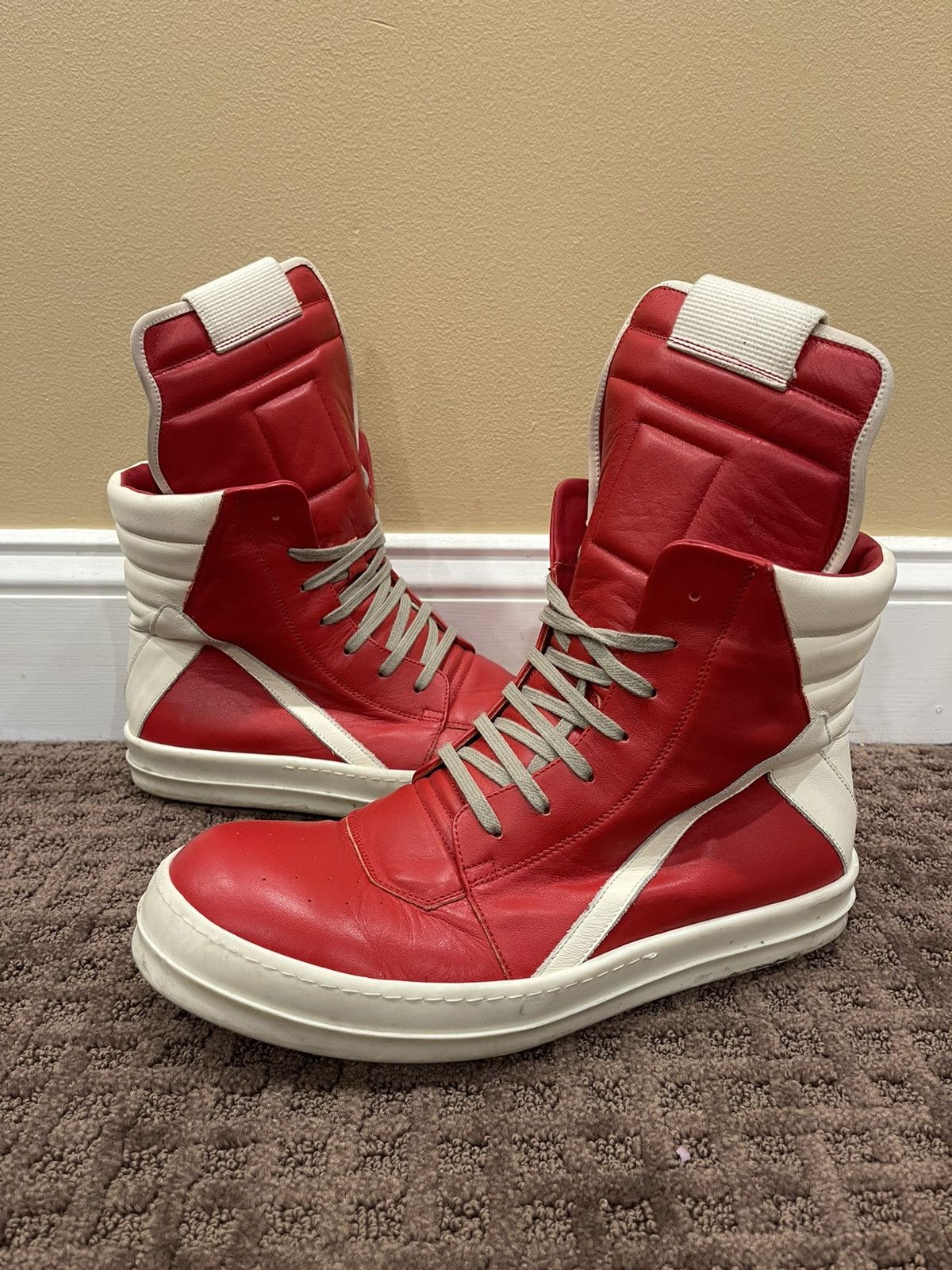 靴 Rick owens geobasket red milk Buy Rick Owens Geobasket 'Red Milk' - RU21S6894 LPO 331111