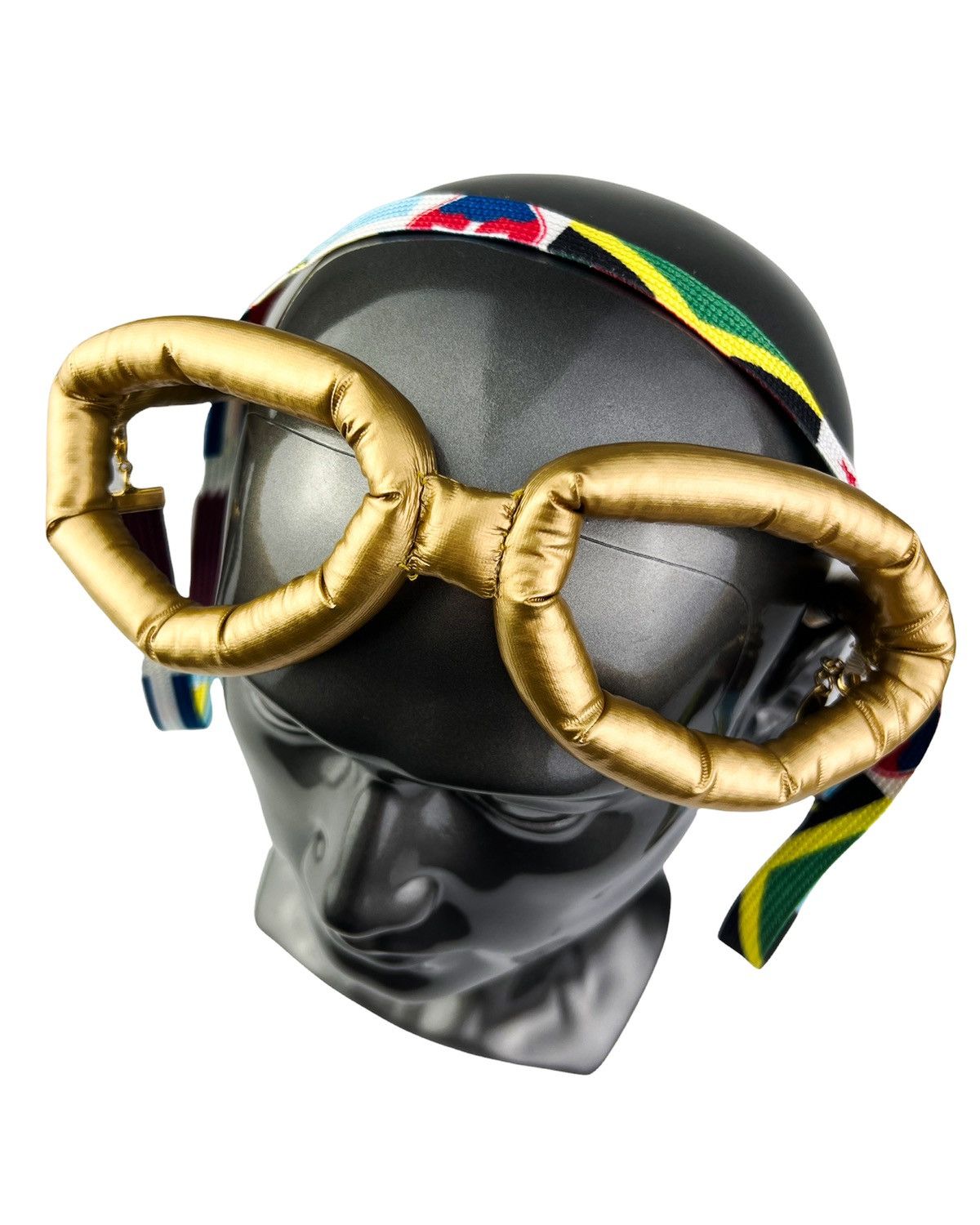 Mercibeaucoup Oversized Puffer Glasses Flag Necklace