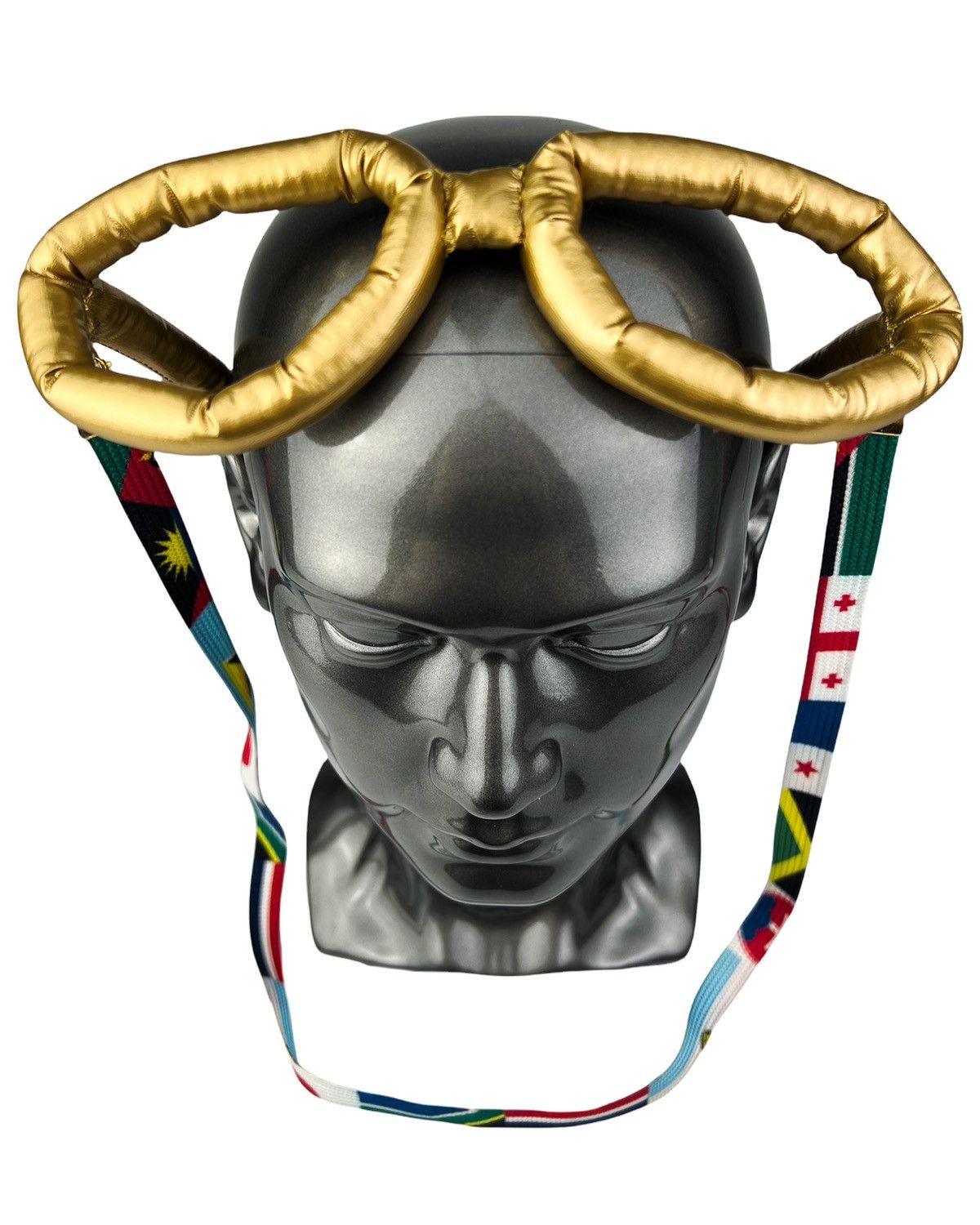 Mercibeaucoup Oversized Puffer Glasses Flag Necklace