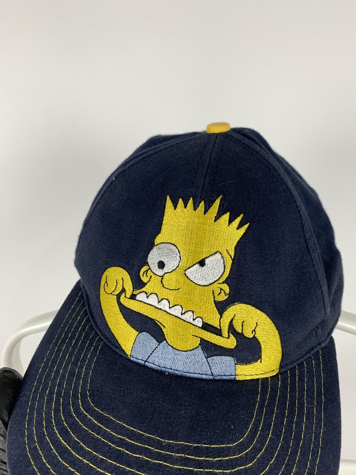 The Simpsons 1998 Vintage Crazy Bart Simpsons Y2K Style Cap Hat Size ONE SIZE - 5 Thumbnail