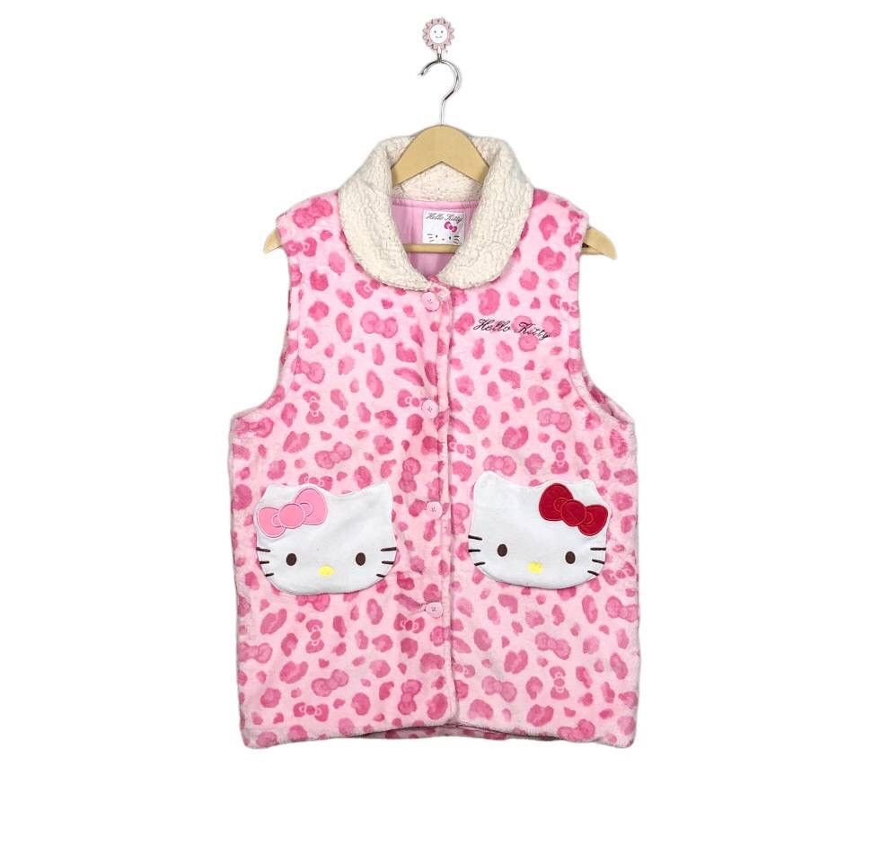 Anime Hello Kitty Vintage Y2K Faux Fur Wool Leopards Print Vest Size US M / EU 48-50 / 2 - 1 Thumbnail