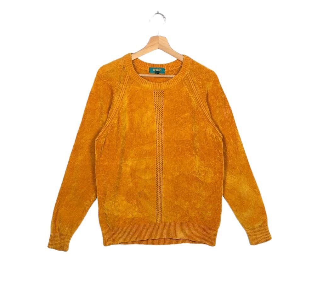 Designer × Kenzo Kenzo Golf Vintage 90s Wool Velvet Gold Sweater Sweatshirt Size US M / EU 48-50 / 2 - 1 Thumbnail