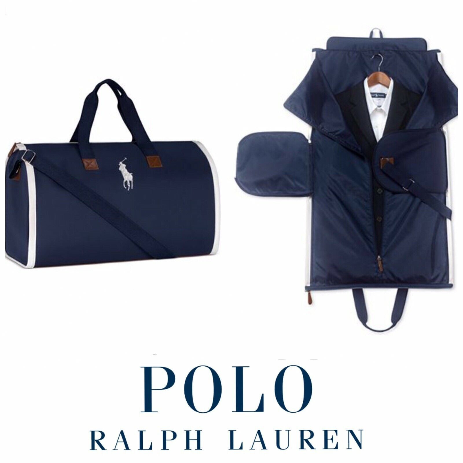 POLO RALPH LAUREN Duffle Garment Bag Canvas Sports Gym NEW