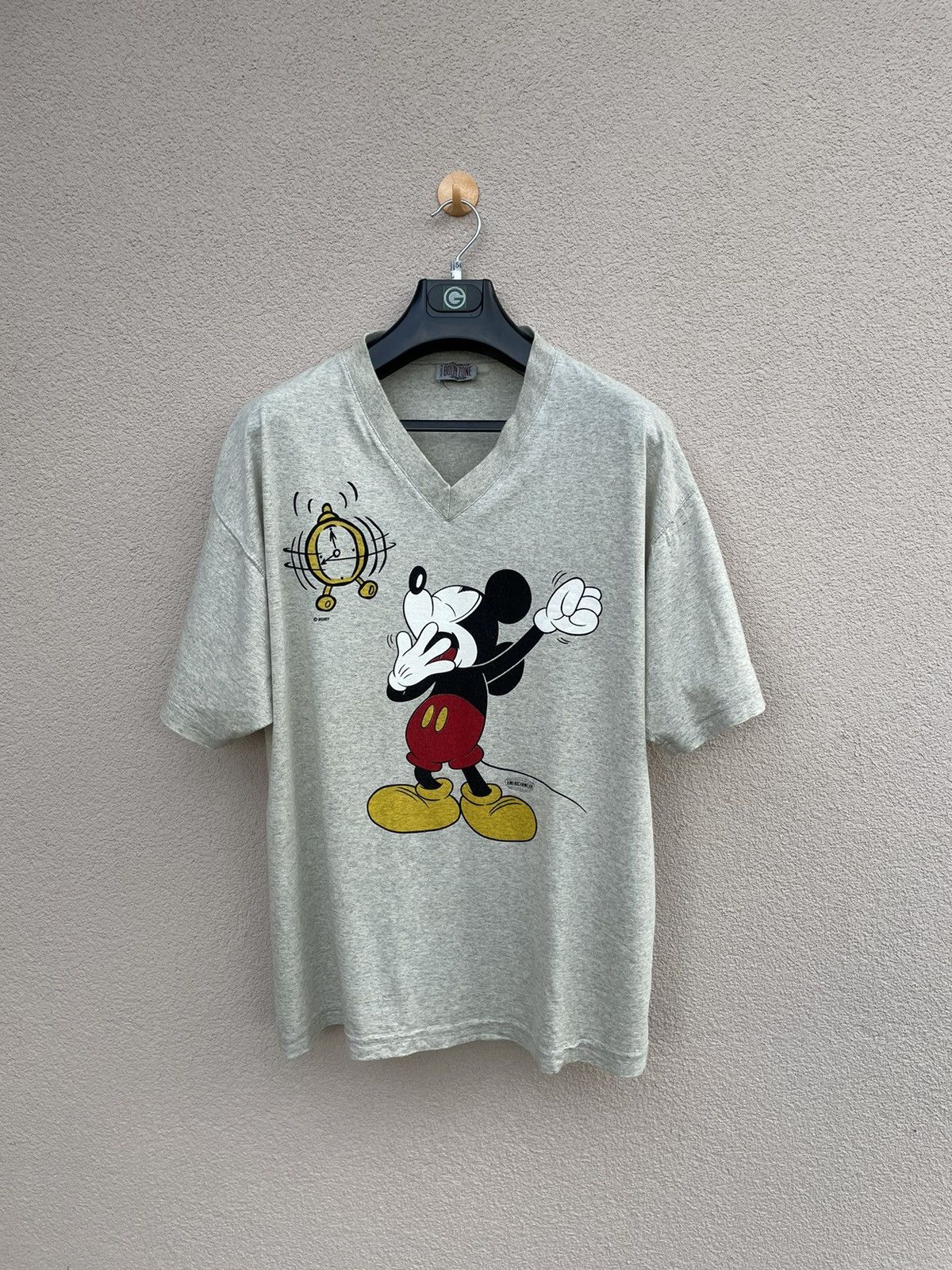 image of Vintage 90's Disney Mickey Mouse Tired T Shirt in Grey, Men's (Size XL)