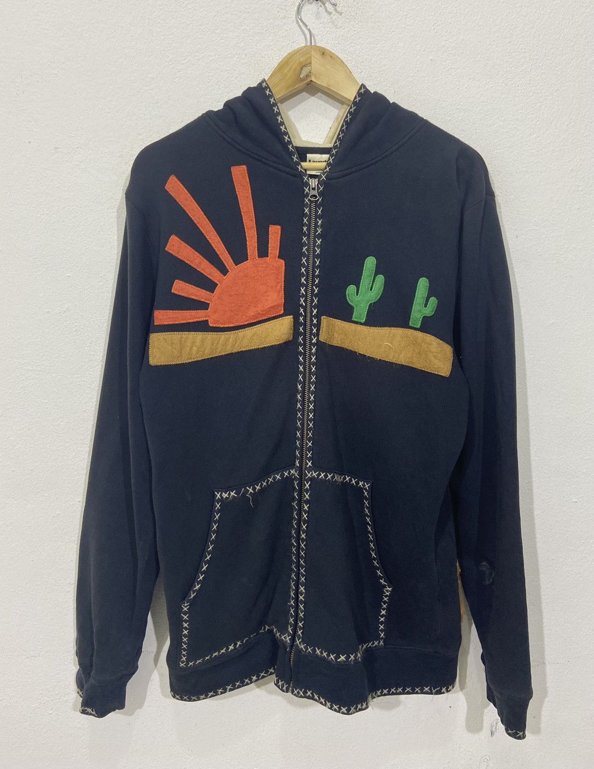 image of Laundry Aztec Print Hand Loomed Native Chimayo Embroidery in Blue, Men's (Size Large)