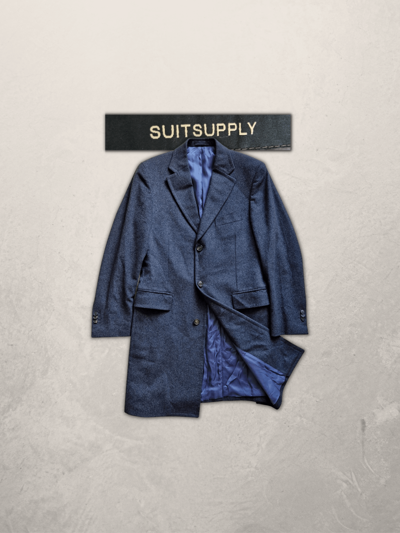 image of 100% Wool Suitsupply Overcoat Flannel Size 48 in Grey, Men's