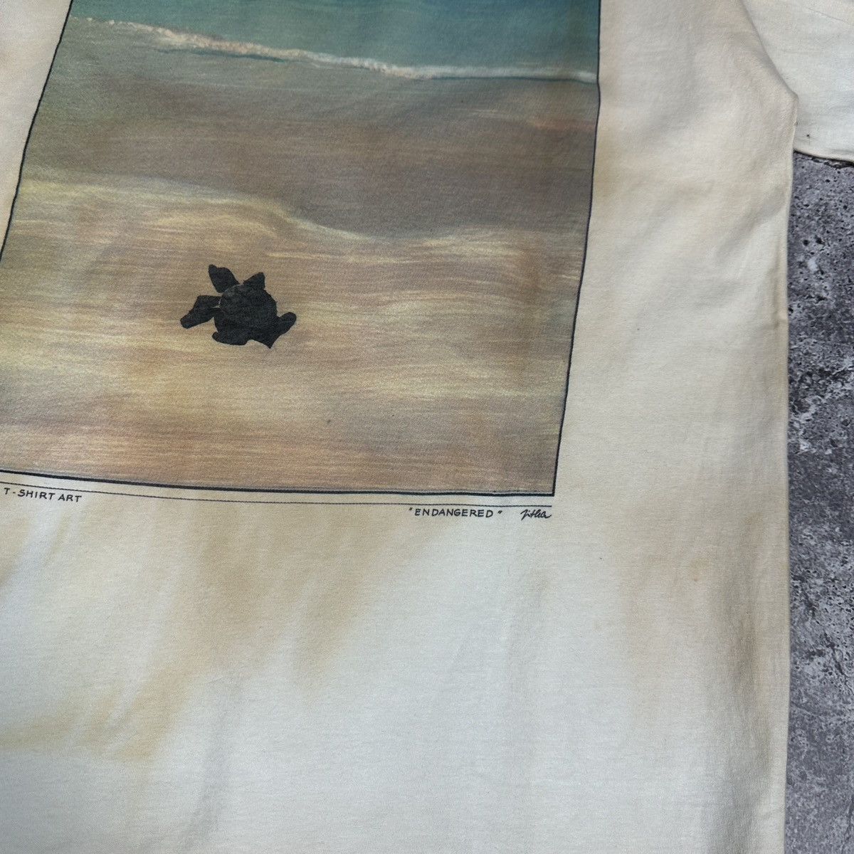 Vintage Vintage 90s Turtle Island Art Endangered graphic tee tie dye Size US M / EU 48-50 / 2 - 5 Thumbnail