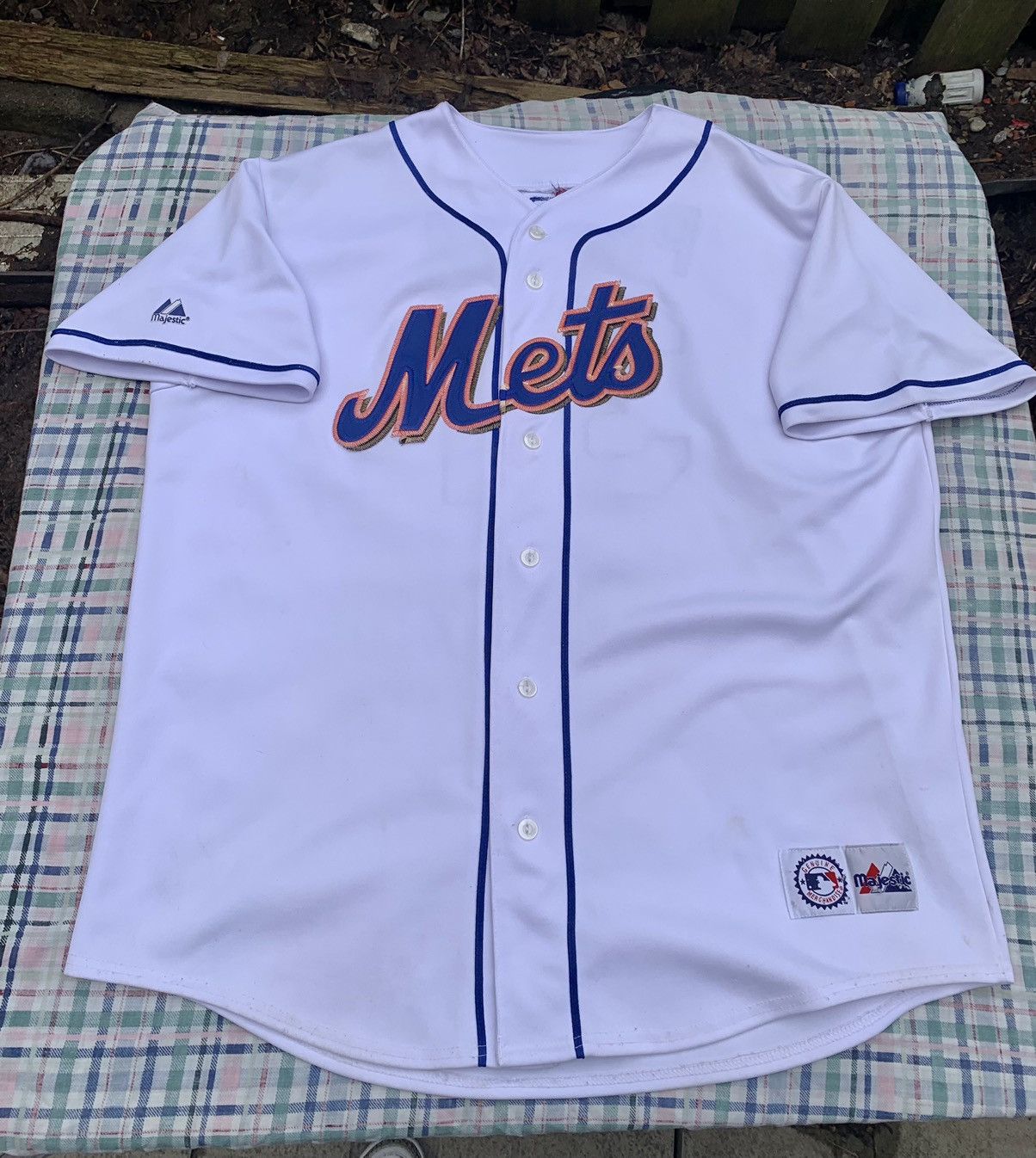 Vtg Majestic New York Mets Mike Piazza Baseball Jersey Sz L Mlb Black  Button Up