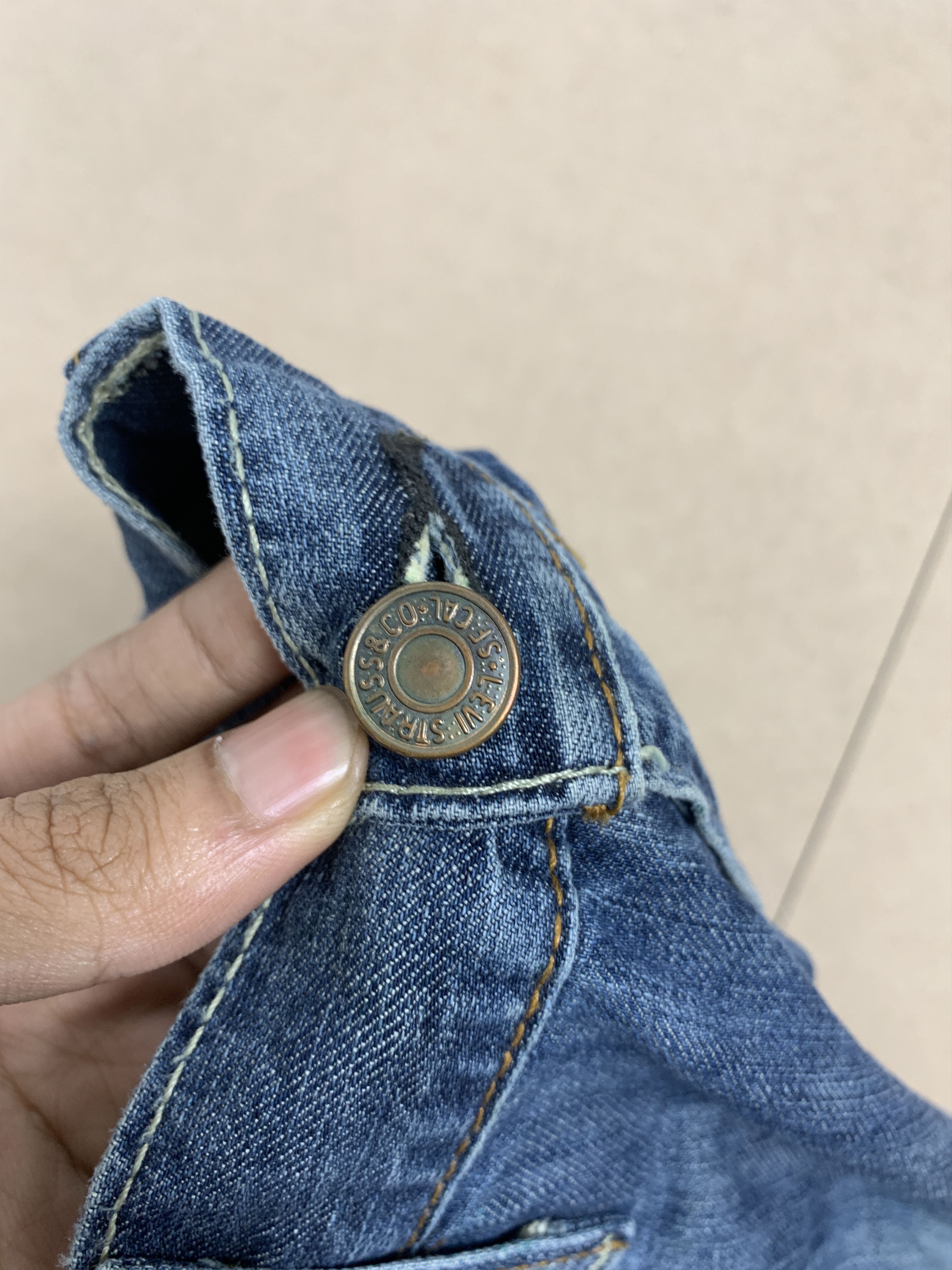 Levi's Vintage Levis 514 Straight Cut Distressed Faded Blue Jeans Size US 30 / EU 46 - 20 Thumbnail