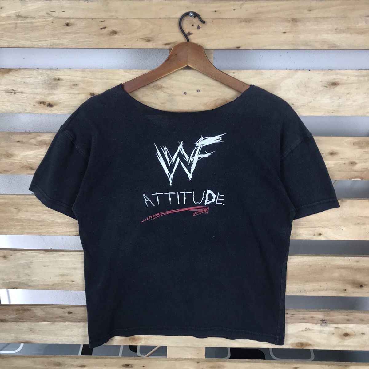 Vintage × WWE × WWF Vintage WWF Wrestling The Rock X Stone Cold Croptop T-Shirt Size M / US 6-8 / IT 42-44 - 4 Thumbnail