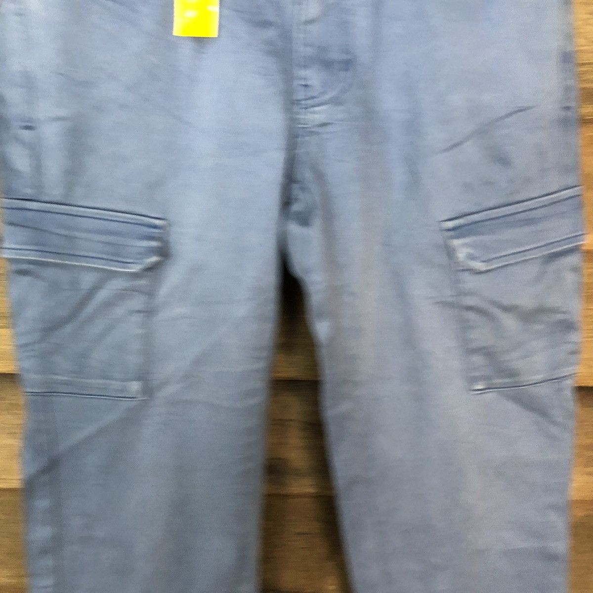 Japanese Brand Placid Wave Blue multi pocket Cargo Pants #3385 Size US 27 - 6 Thumbnail