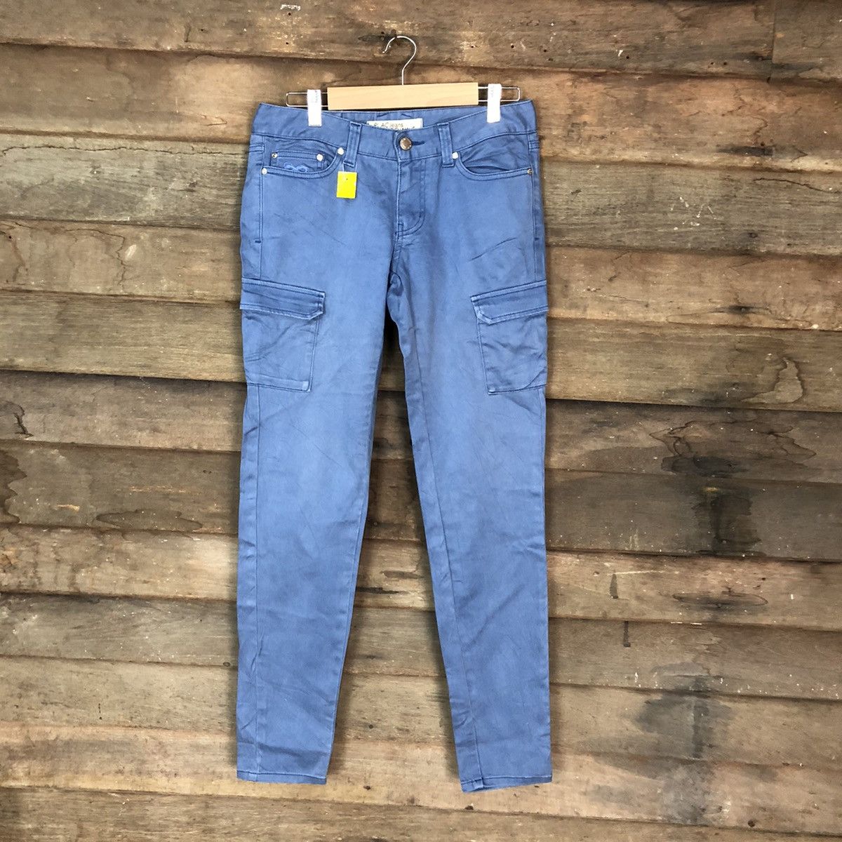 Placid Wave Blue multi pocket Cargo Pants #3385