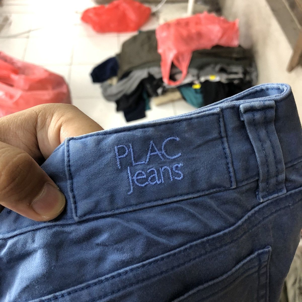 Japanese Brand Placid Wave Blue multi pocket Cargo Pants #3385 Size US 27 - 17 Thumbnail