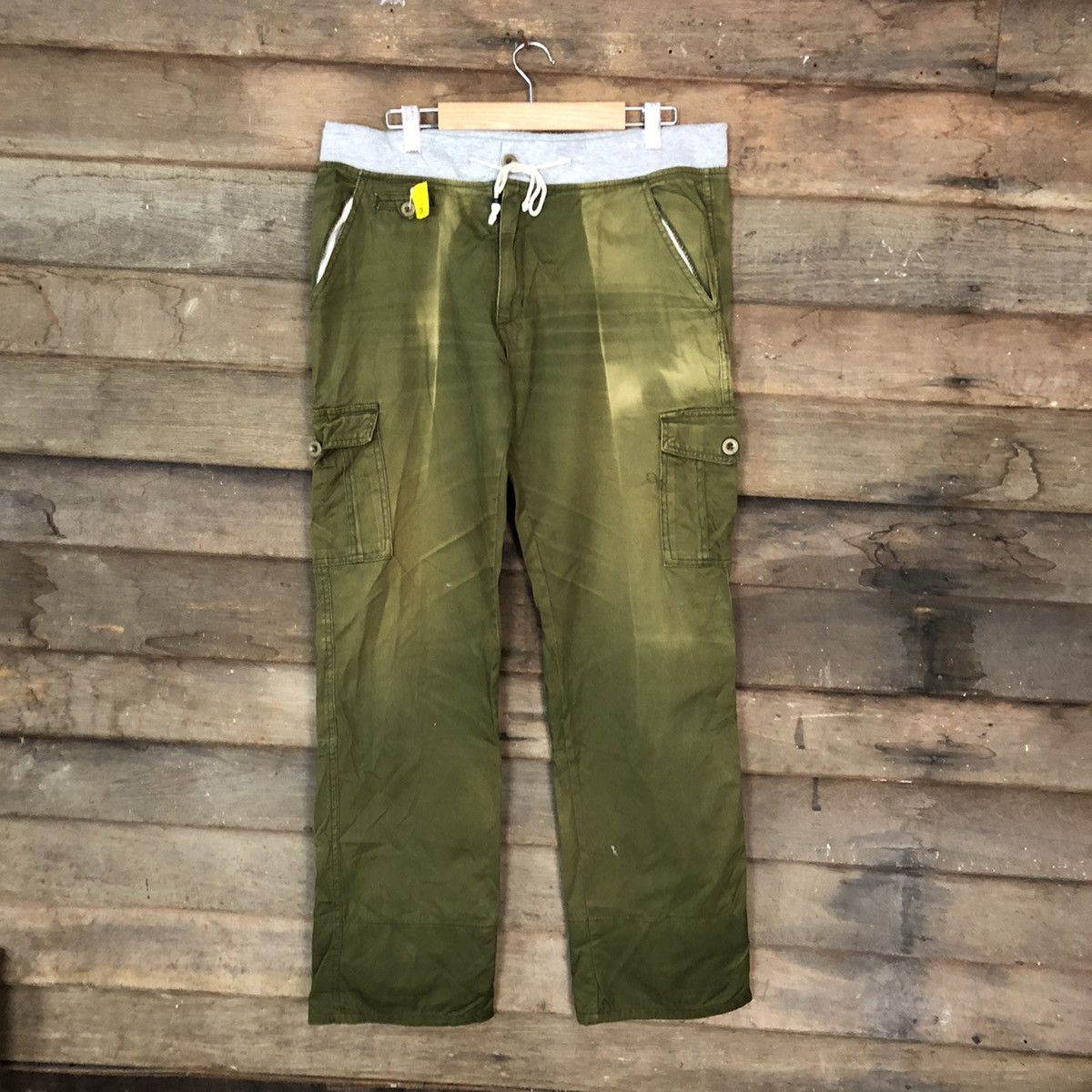 image of Faded Glory Faded Green Multipocket Cargo Pants 3785, Men's (Size 32)