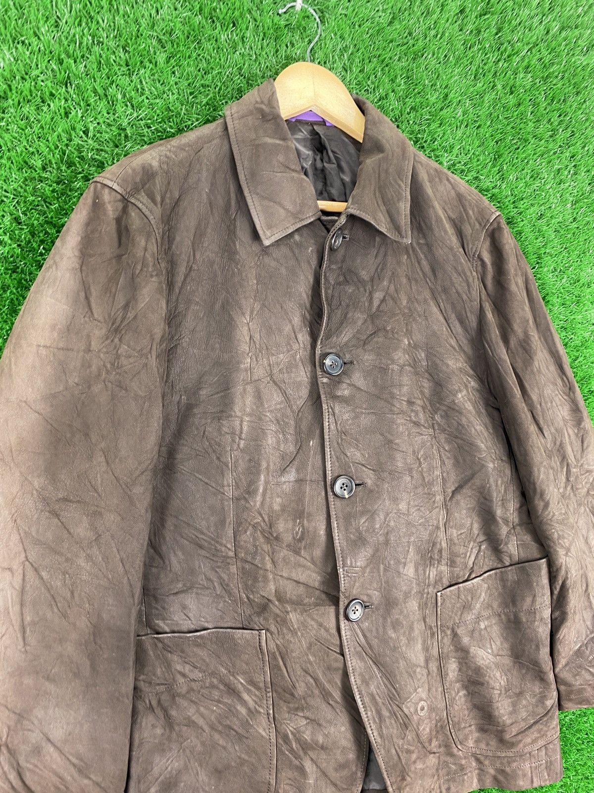 Paul Smith × Vintage Vintage Paul Smith Pu Leather Sun Faded Jacket Size US M / EU 48-50 / 2 - 5 Thumbnail