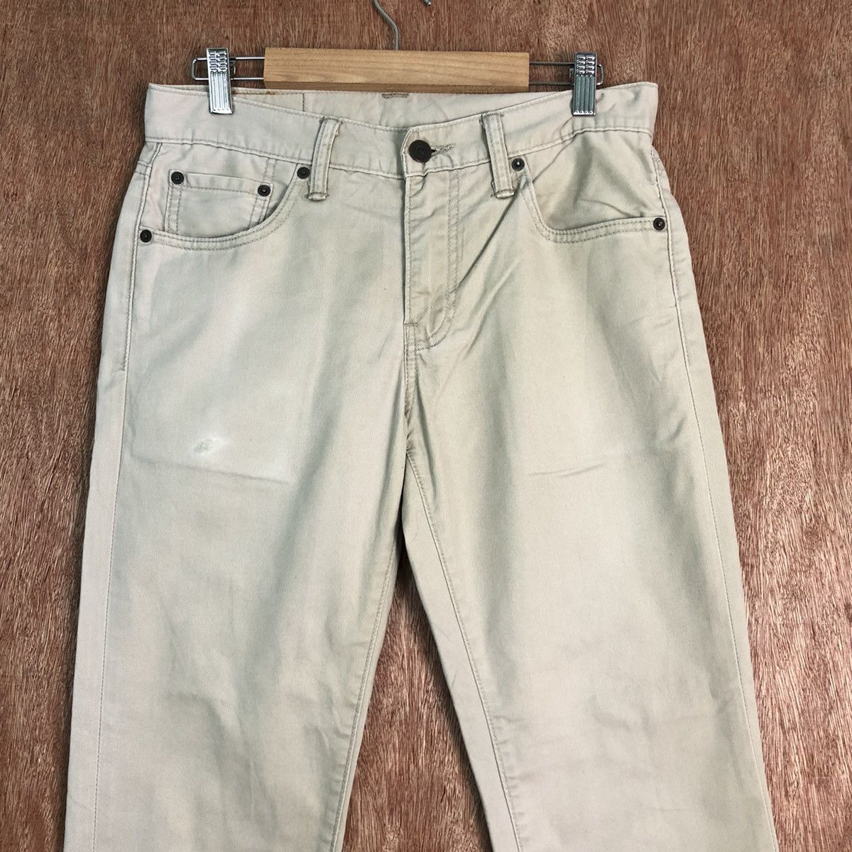 Levi's DLL Levis Strauss Cream distressed denim Pants #c196 Size US 30 / EU 46 - 2 Thumbnail