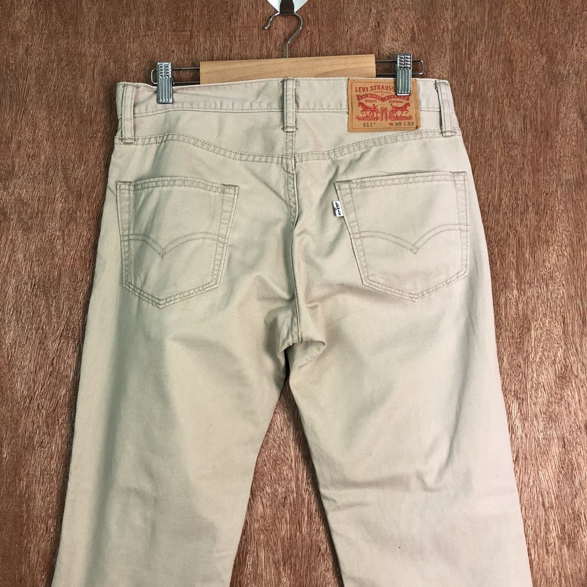 Levi's DLL Levis Strauss Cream distressed denim Pants #c196 Size US 30 / EU 46 - 7 Thumbnail