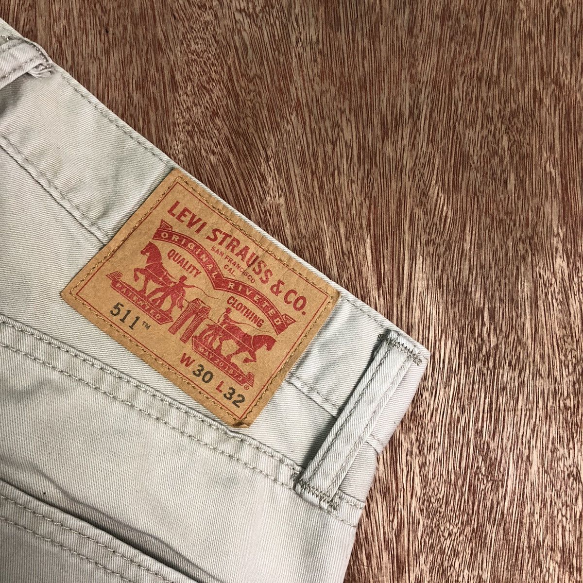Levi's DLL Levis Strauss Cream distressed denim Pants #c196 Size US 30 / EU 46 - 10 Thumbnail