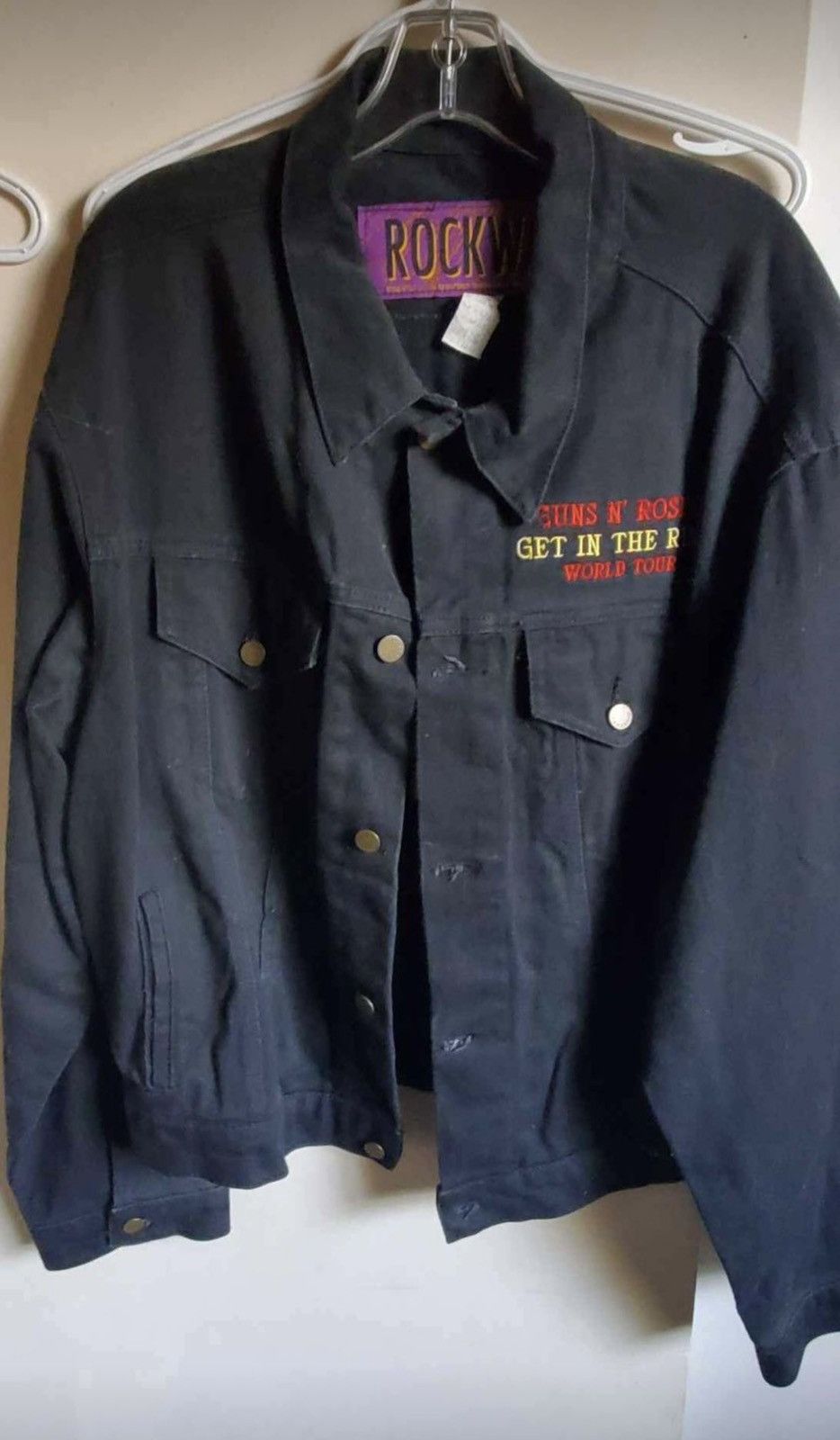 Guns N' Roses × Vintage Vintage 1991 Guns N Roses Get In The Ring World Tour Jacket Size US XL / EU 56 / 4 - 2 Thumbnail
