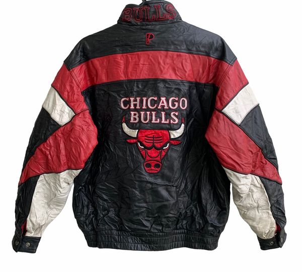 Vintage chicago bulls leather on sale jacket