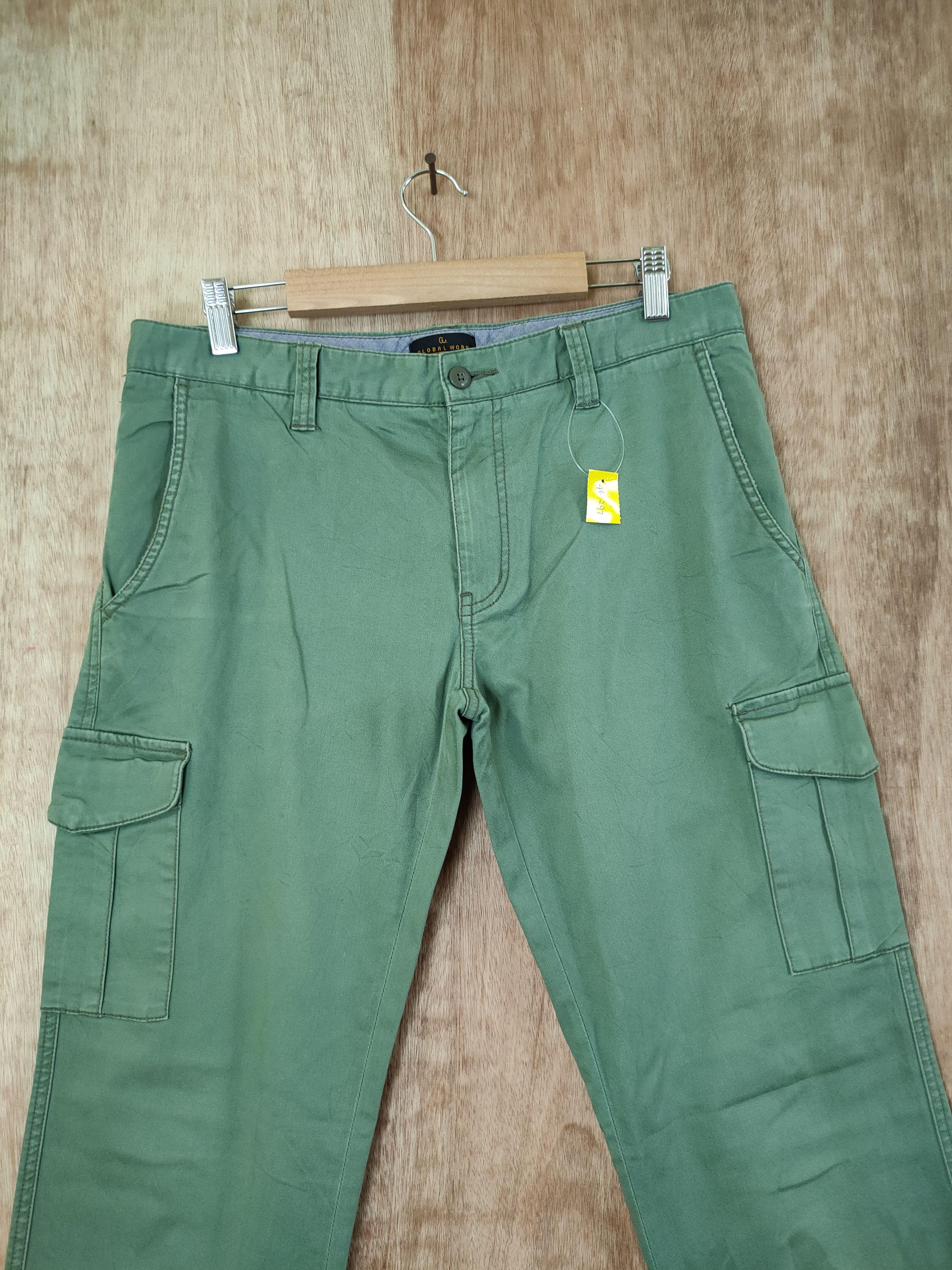 Japanese Brand DL Global work japan green utility cargo pants #46-297 Size US 31 - 4 Thumbnail