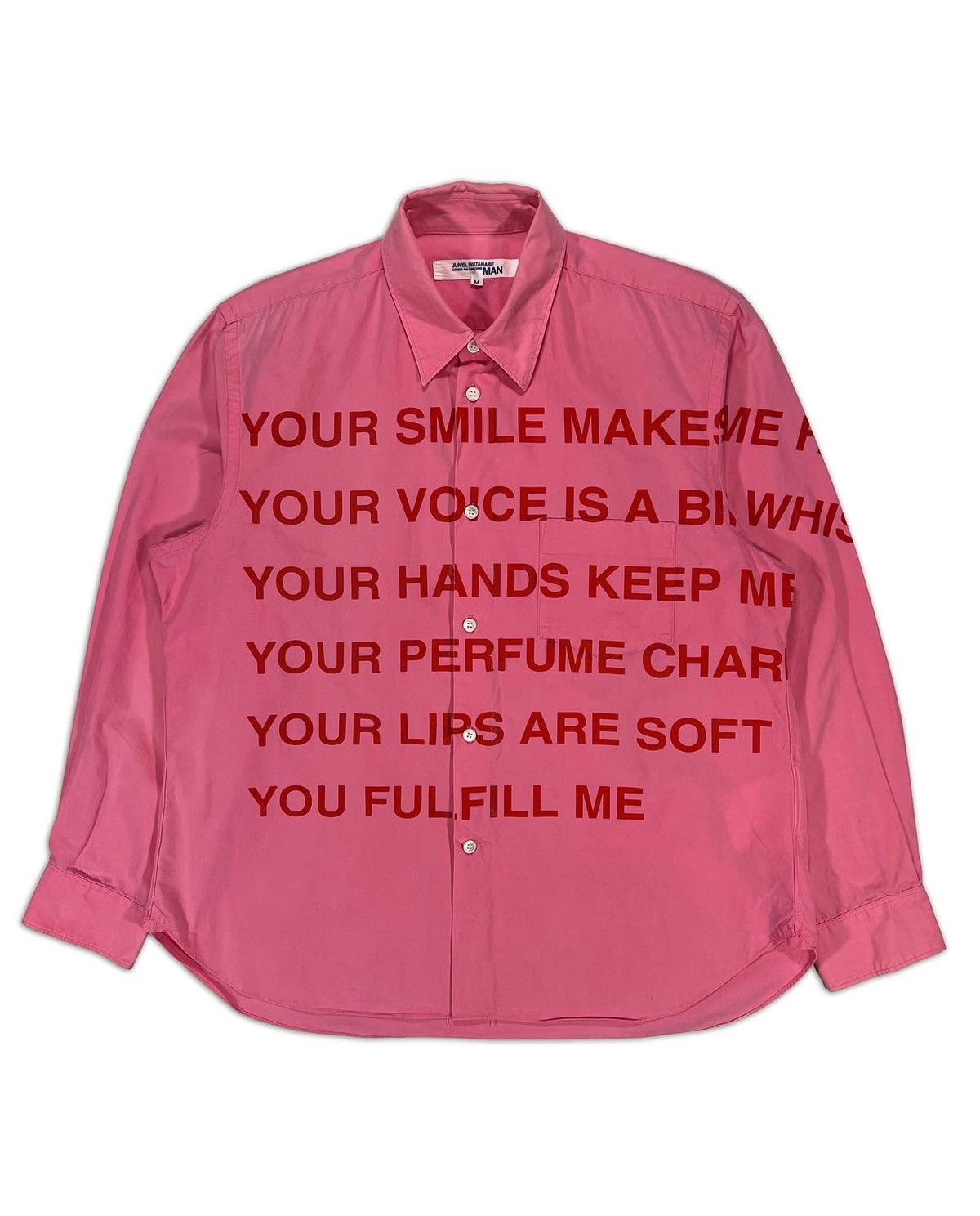 Pre-owned Comme Des Garçons Ad2002 Poem Shirt In Pink