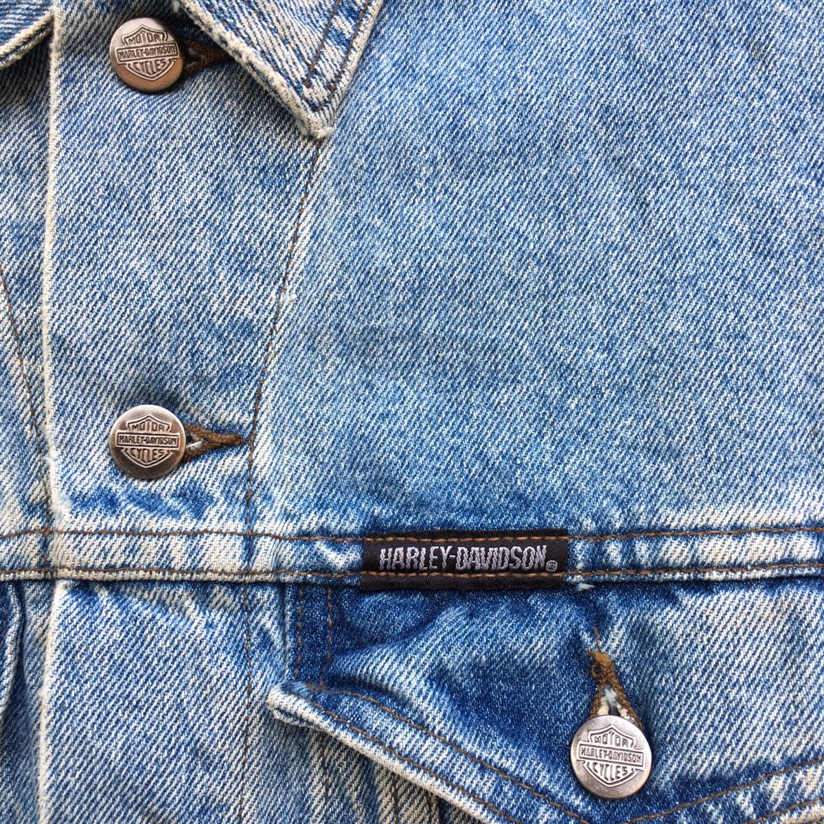 Harley Davidson × Vintage Vintage Harley Davidson Denim Jacket Size US S / EU 44-46 / 1 - 4 Thumbnail