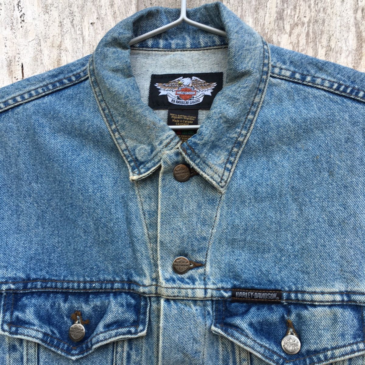 Harley Davidson × Vintage Vintage Harley Davidson Denim Jacket Size US S / EU 44-46 / 1 - 2 Thumbnail