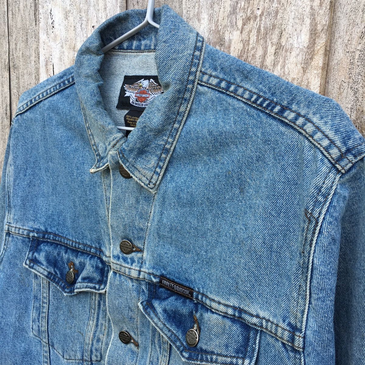 Harley Davidson × Vintage Vintage Harley Davidson Denim Jacket Size US S / EU 44-46 / 1 - 3 Thumbnail