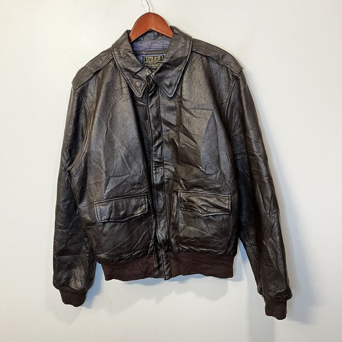 Vintage Vintage Willis & Geiger Type A-2 Brown Leather Bomber Jacket ...