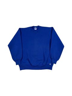 90s Royal Blue Russell Athletic Double Face Blank Hoodie M K02